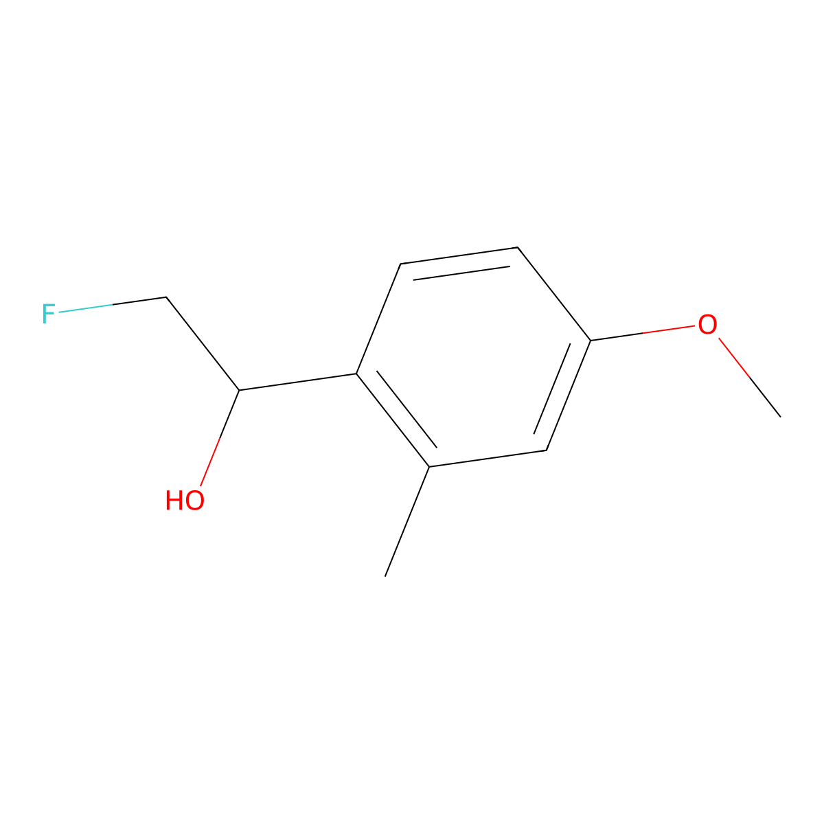 2-Fluoro-1-(4-methoxy-2-methylphenyl)ethan-1-ol molecular structure, CAS 2229048-69-3