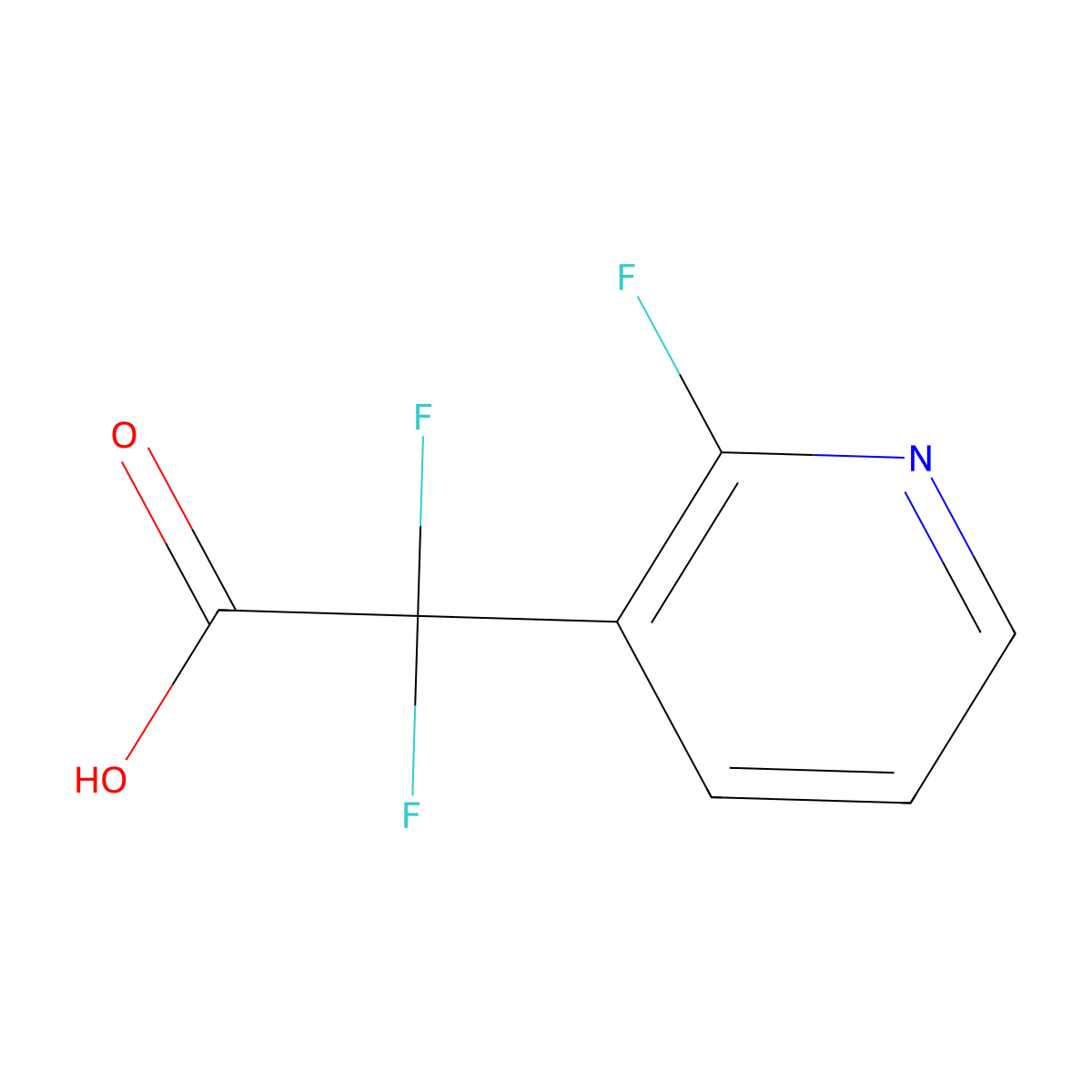 2,2-Difluoro-2-(2-fluoropyridin-3-yl)acetic acid molecular structure, CAS 2229069-18-3