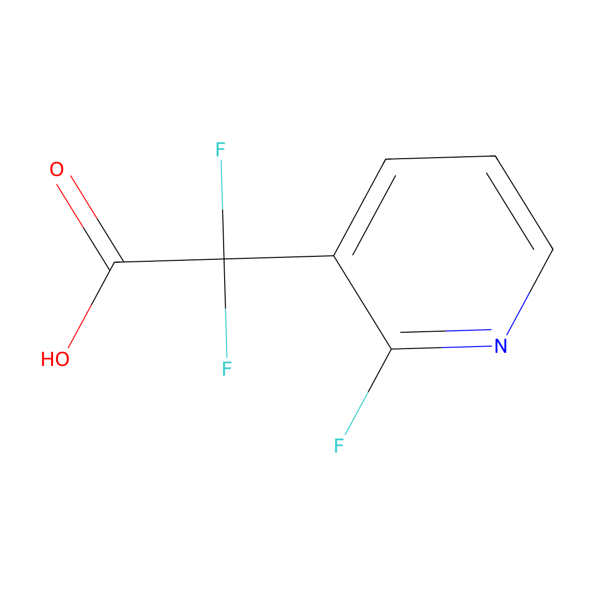 2,2-Difluoro-2-(2-fluoropyridin-3-yl)acetic acid molecular structure, CAS 2229069-18-3