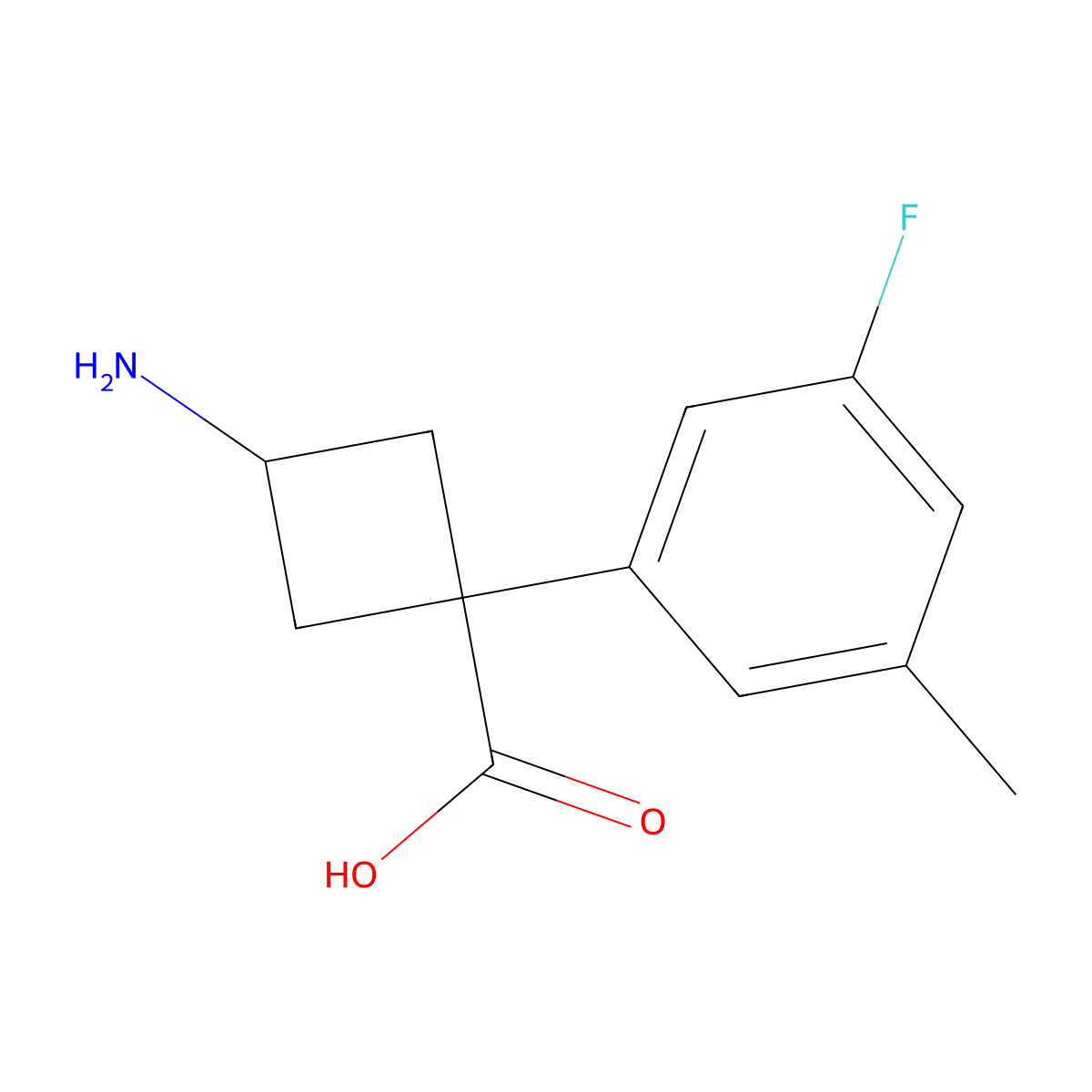 3-Amino-1-(3-fluoro-5-methylphenyl)cyclobutane-1-carboxylic acid molecular structure, CAS 2229069-25-2