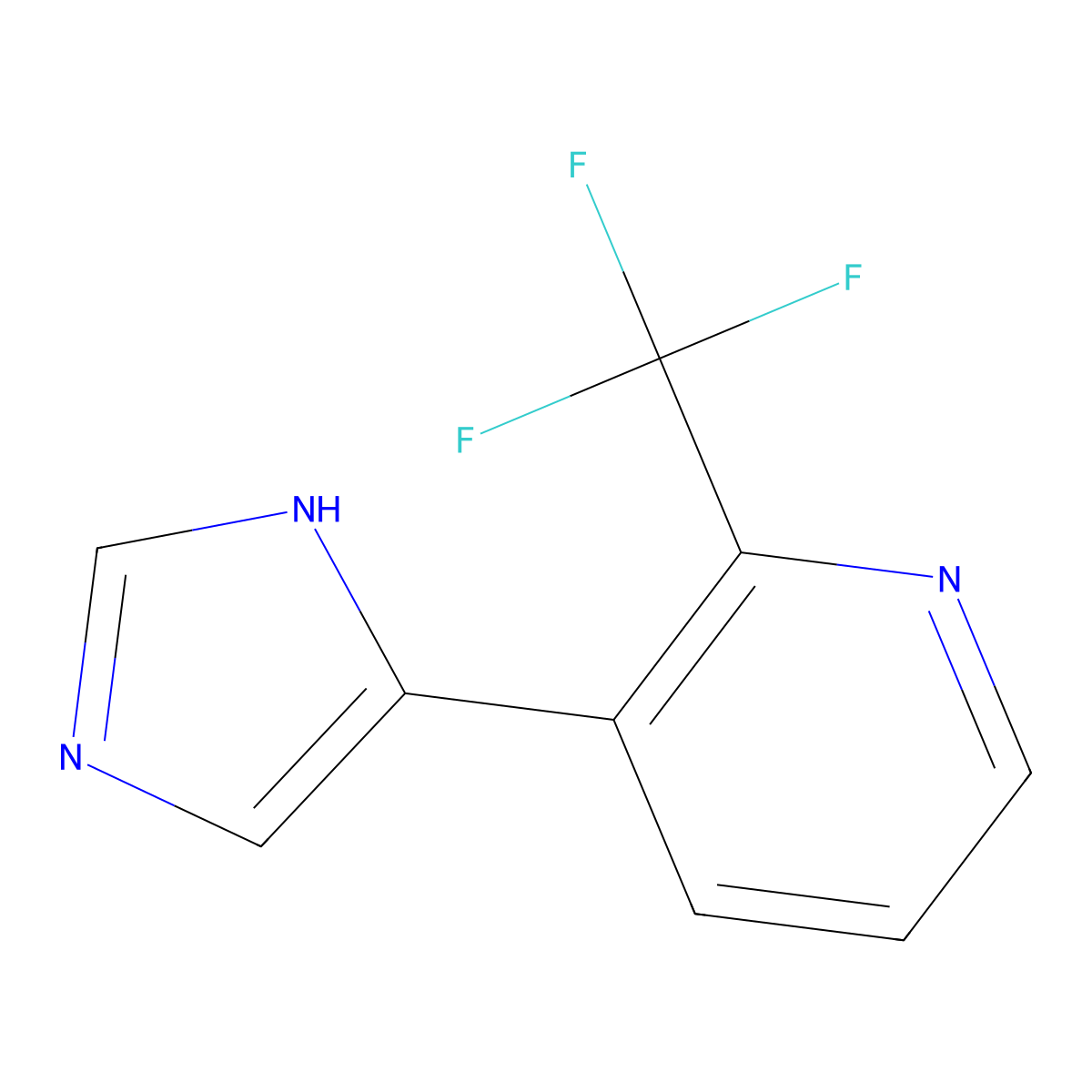 3-(1H-imidazol-4-yl)-2-(trifluoromethyl)pyridine molecular structure, CAS 2229069-38-7