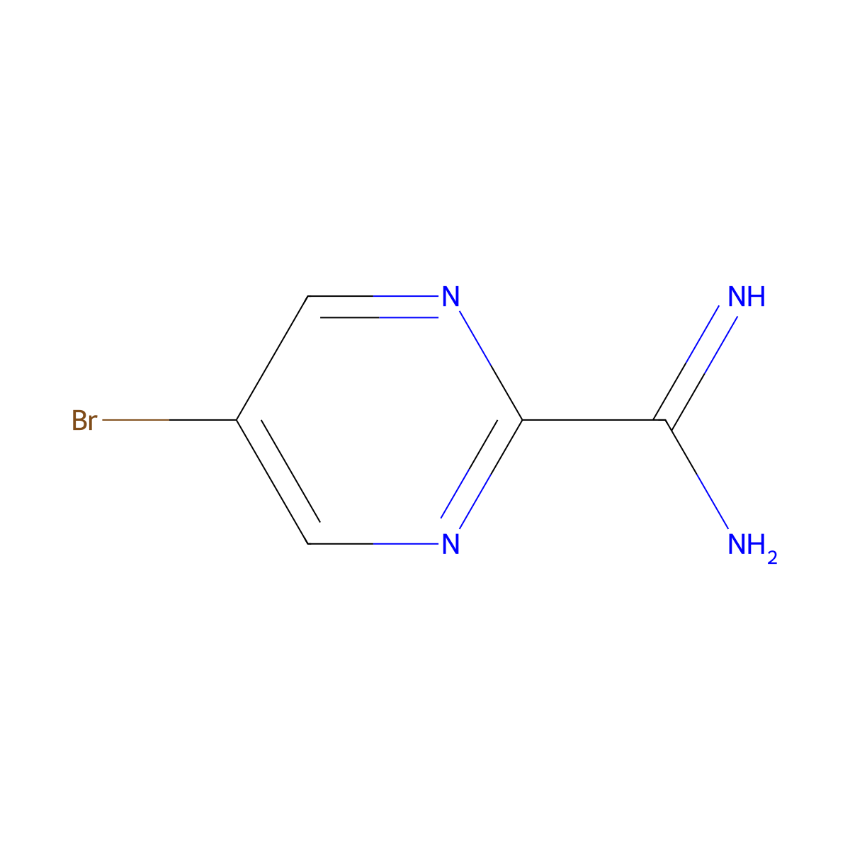 5-Bromopyrimidine-2-carboximidamide molecular structure, CAS 2229075-57-2