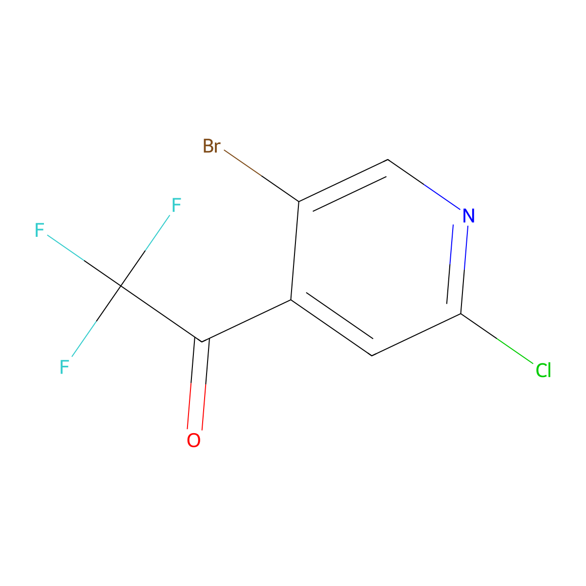 1-(5-Bromo-2-chloropyridin-4-yl)-2,2,2-trifluoroethanone molecular structure, CAS 2229080-21-9