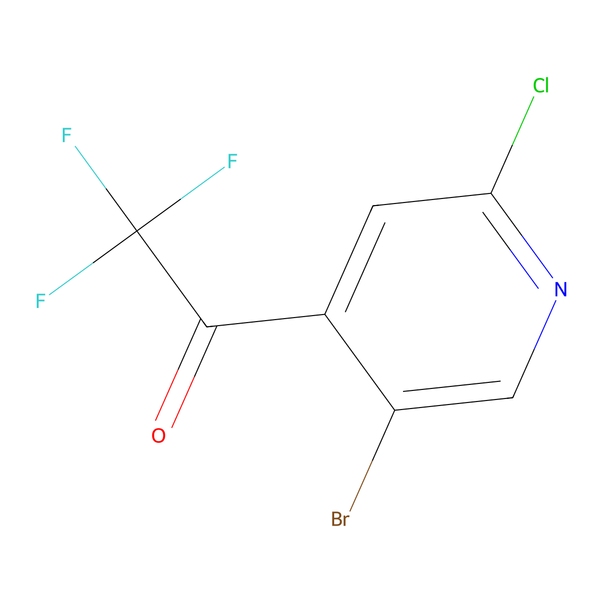 1-(5-Bromo-2-chloropyridin-4-yl)-2,2,2-trifluoroethanone molecular structure, CAS 2229080-21-9