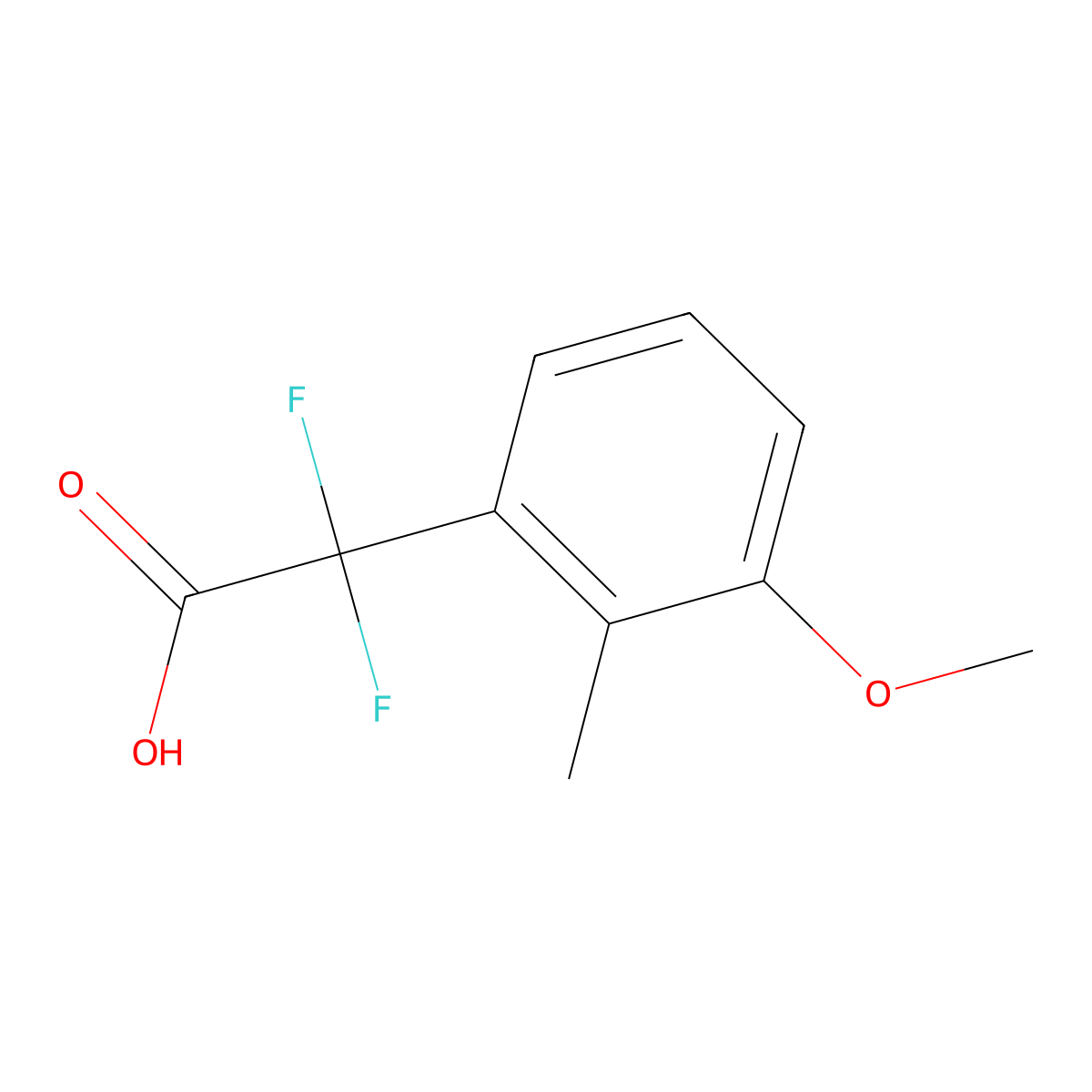 2,2-Difluoro-2-(3-methoxy-2-methylphenyl)acetic acid molecular structure, CAS 2229080-54-8