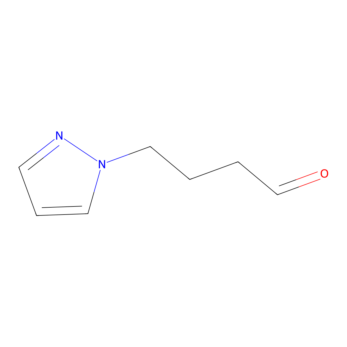 4-(1H-pyrazol-1-yl)butanal molecular structure, CAS 2229081-61-0