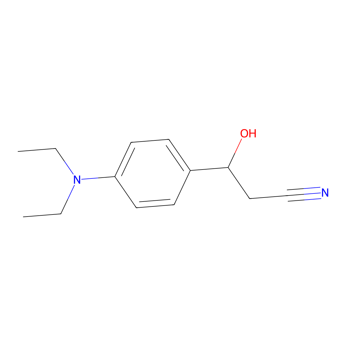 3-[4-(Diethylamino)phenyl]-3-hydroxypropanenitrile molecular structure, CAS 2229082-55-5