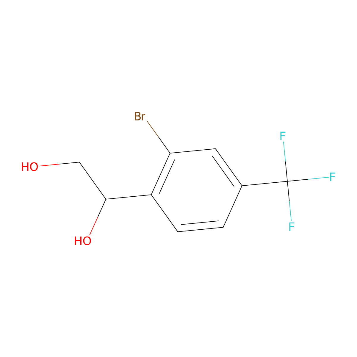1-[2-Bromo-4-(trifluoromethyl)phenyl]ethane-1,2-diol molecular structure, CAS 2229082-63-5