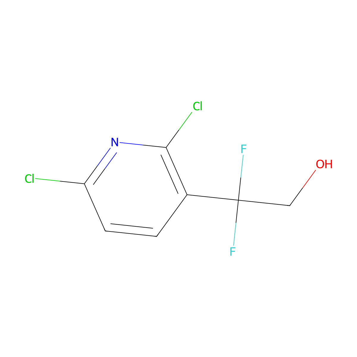 2-(2,6-Dichloropyridin-3-yl)-2,2-difluoroethan-1-ol molecular structure, CAS 2229082-64-6