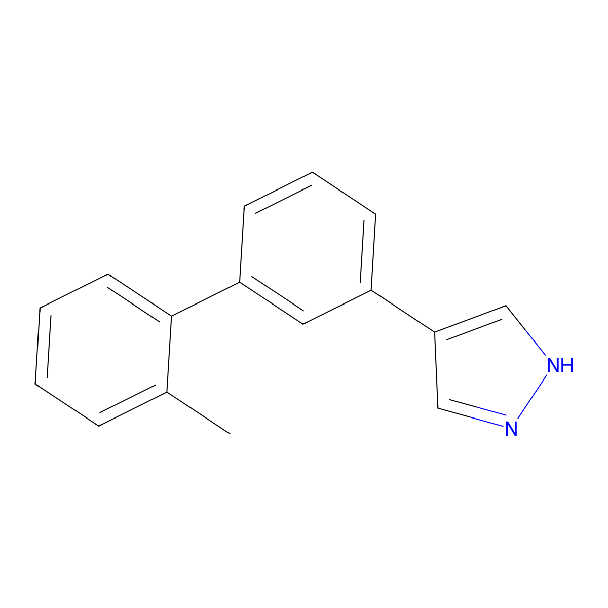 4-[3-(2-methylphenyl)phenyl]-1H-pyrazole molecular structure, CAS 2229084-72-2