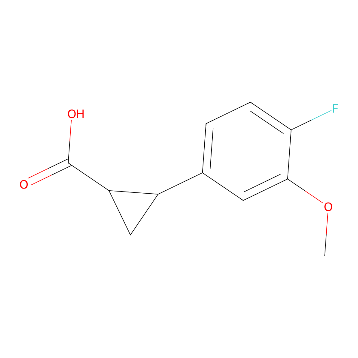 2-(4-Fluoro-3-methoxyphenyl)cyclopropane-1-carboxylic acid molecular structure, CAS 2229086-79-5
