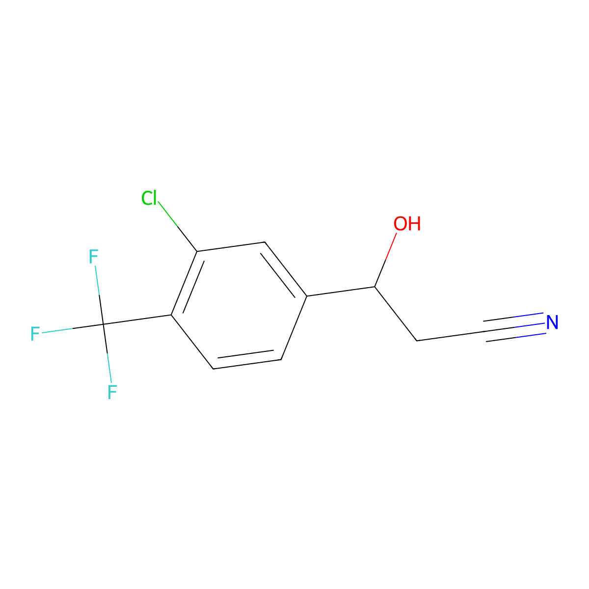 3-[3-Chloro-4-(trifluoromethyl)phenyl]-3-hydroxypropanenitrile molecular structure, CAS 2229087-94-7
