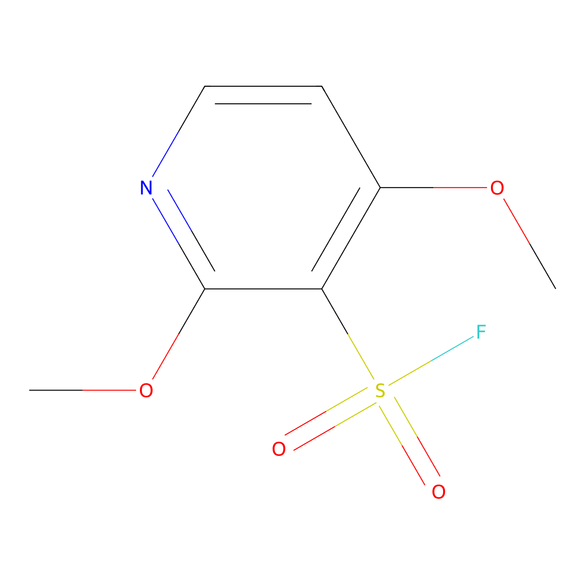 2,4-Dimethoxypyridine-3-sulfonyl fluoride molecular structure, CAS 2229089-31-8