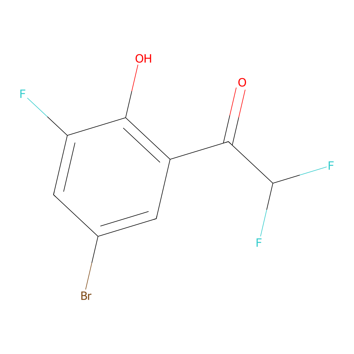 1-(5-Bromo-3-fluoro-2-hydroxyphenyl)-2,2-difluoroethan-1-one molecular structure, CAS 2229091-36-3