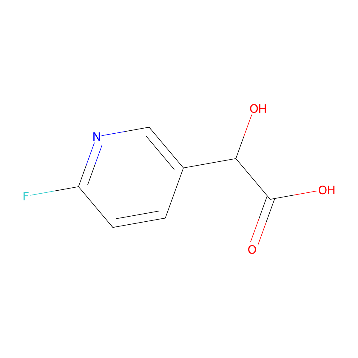 2-(6-Fluoropyridin-3-yl)-2-hydroxyacetic acid molecular structure, CAS 2229092-67-3