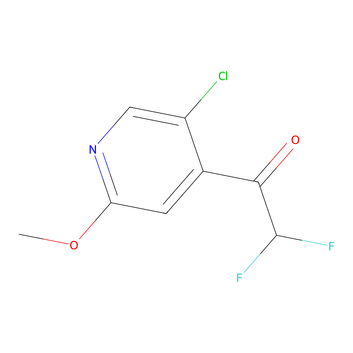 1-(5-Chloro-2-methoxypyridin-4-yl)-2,2-difluoroethanone molecular structure, CAS 2229093-70-1