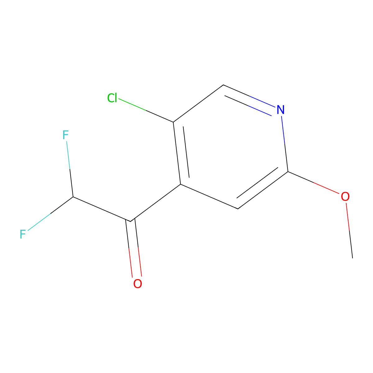 1-(5-Chloro-2-methoxypyridin-4-yl)-2,2-difluoroethanone molecular structure, CAS 2229093-70-1