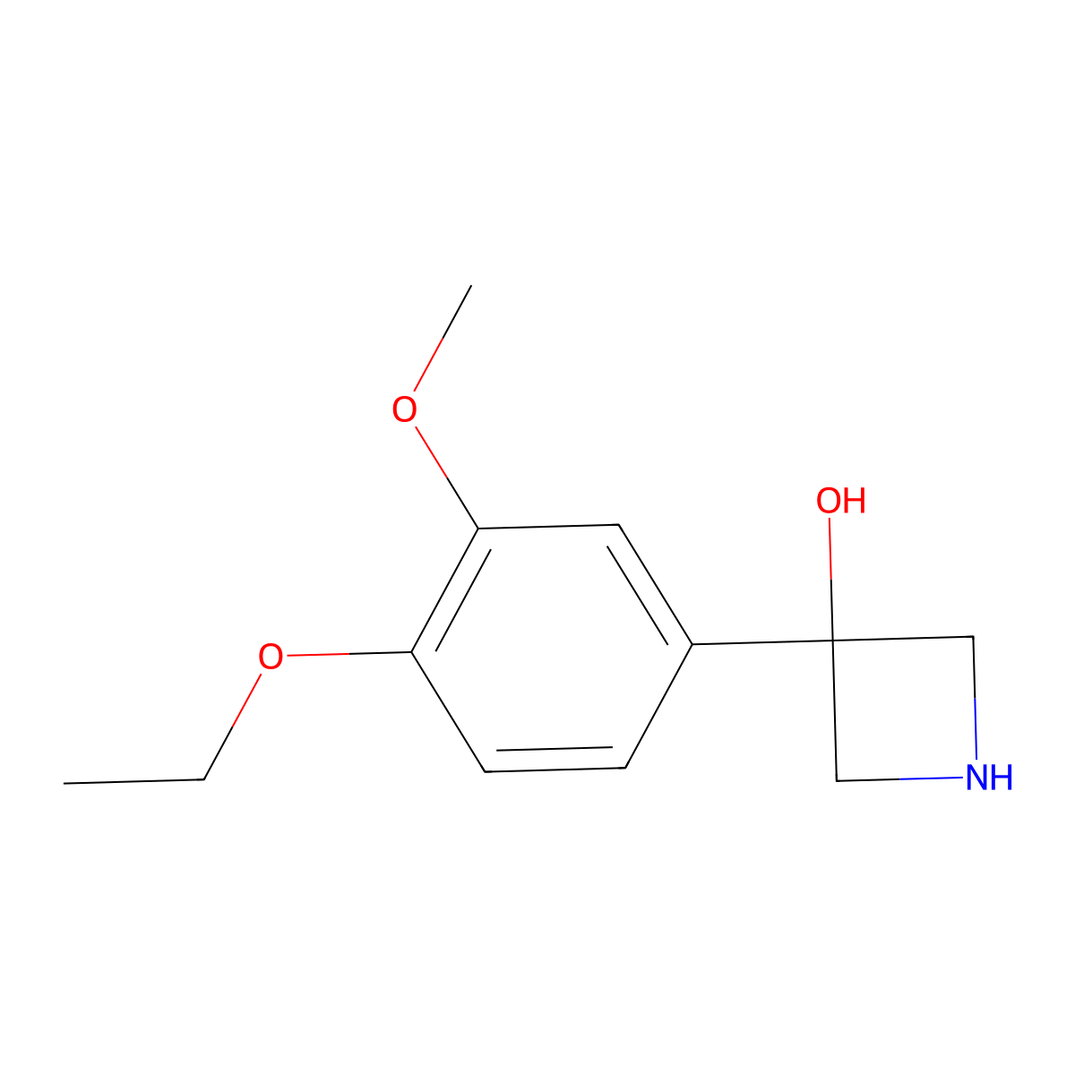 3-(4-Ethoxy-3-methoxyphenyl)azetidin-3-ol molecular structure, CAS 2229094-59-9