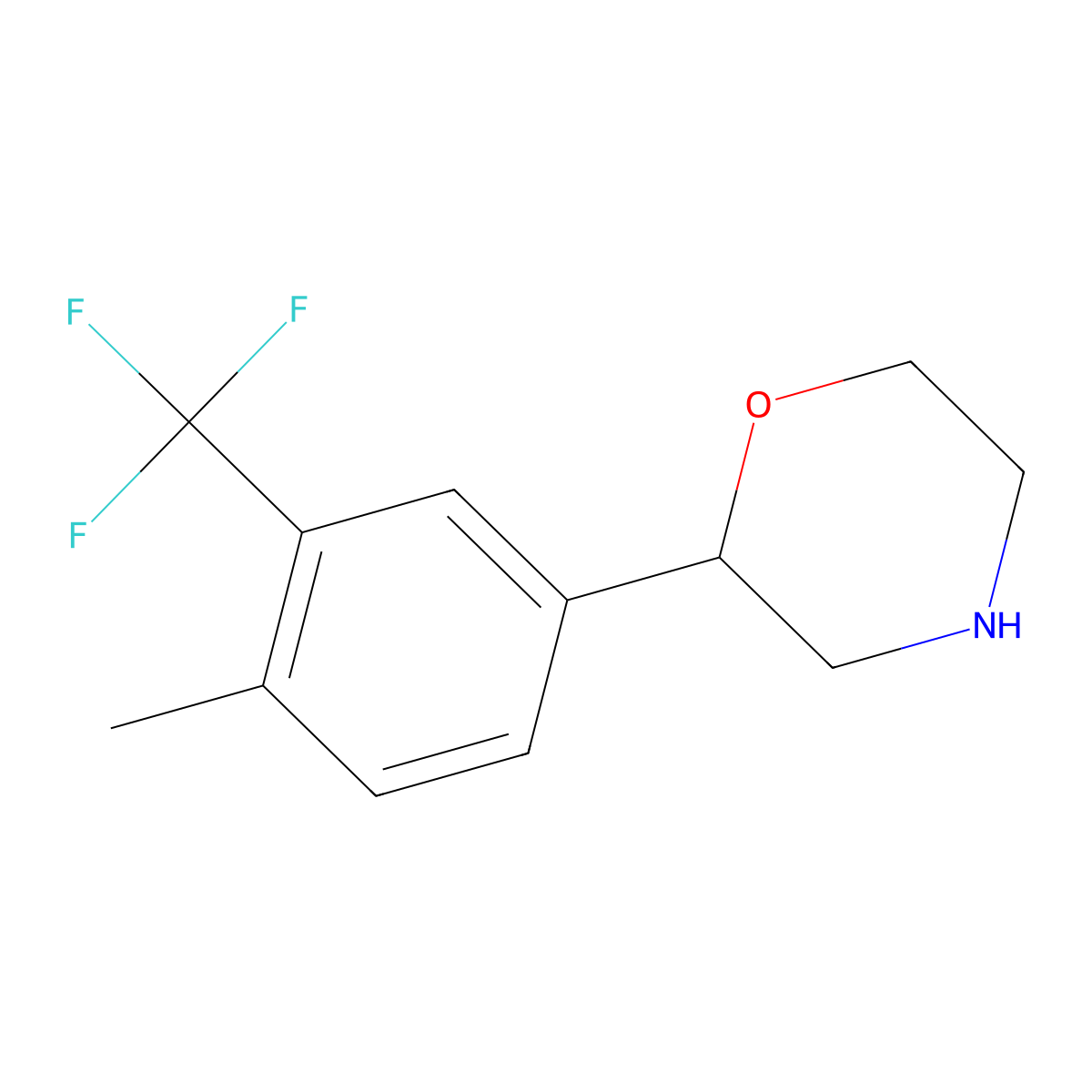 2-[4-Methyl-3-(trifluoromethyl)phenyl]morpholine molecular structure, CAS 2229095-56-9