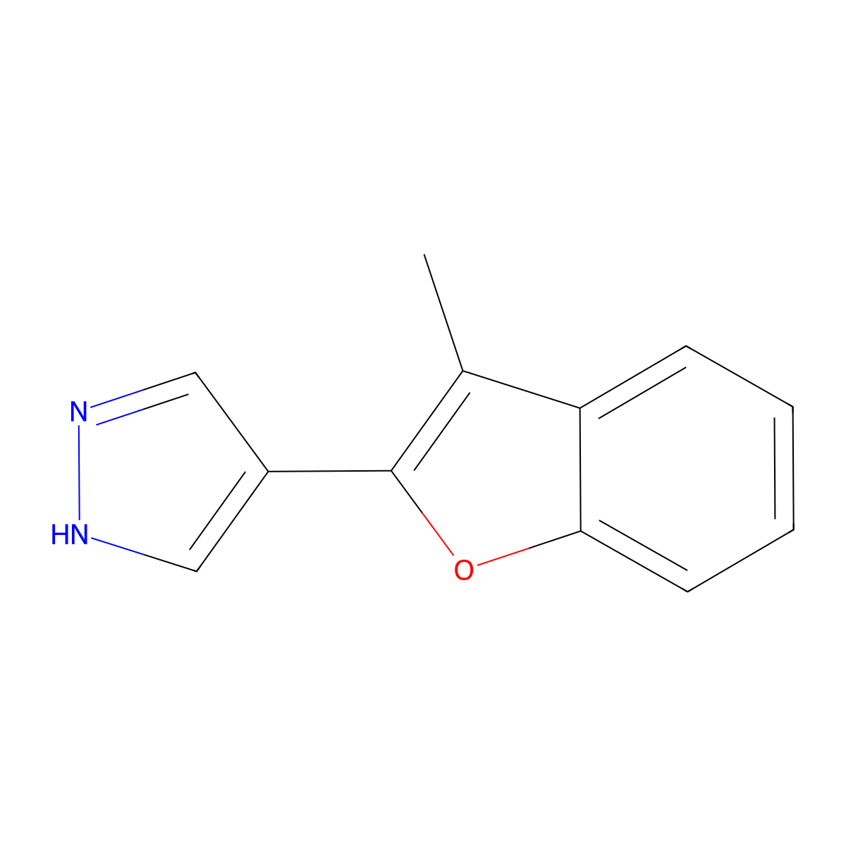 4-(3-methyl-1-benzofuran-2-yl)-1H-pyrazole molecular structure, CAS 2229096-04-0