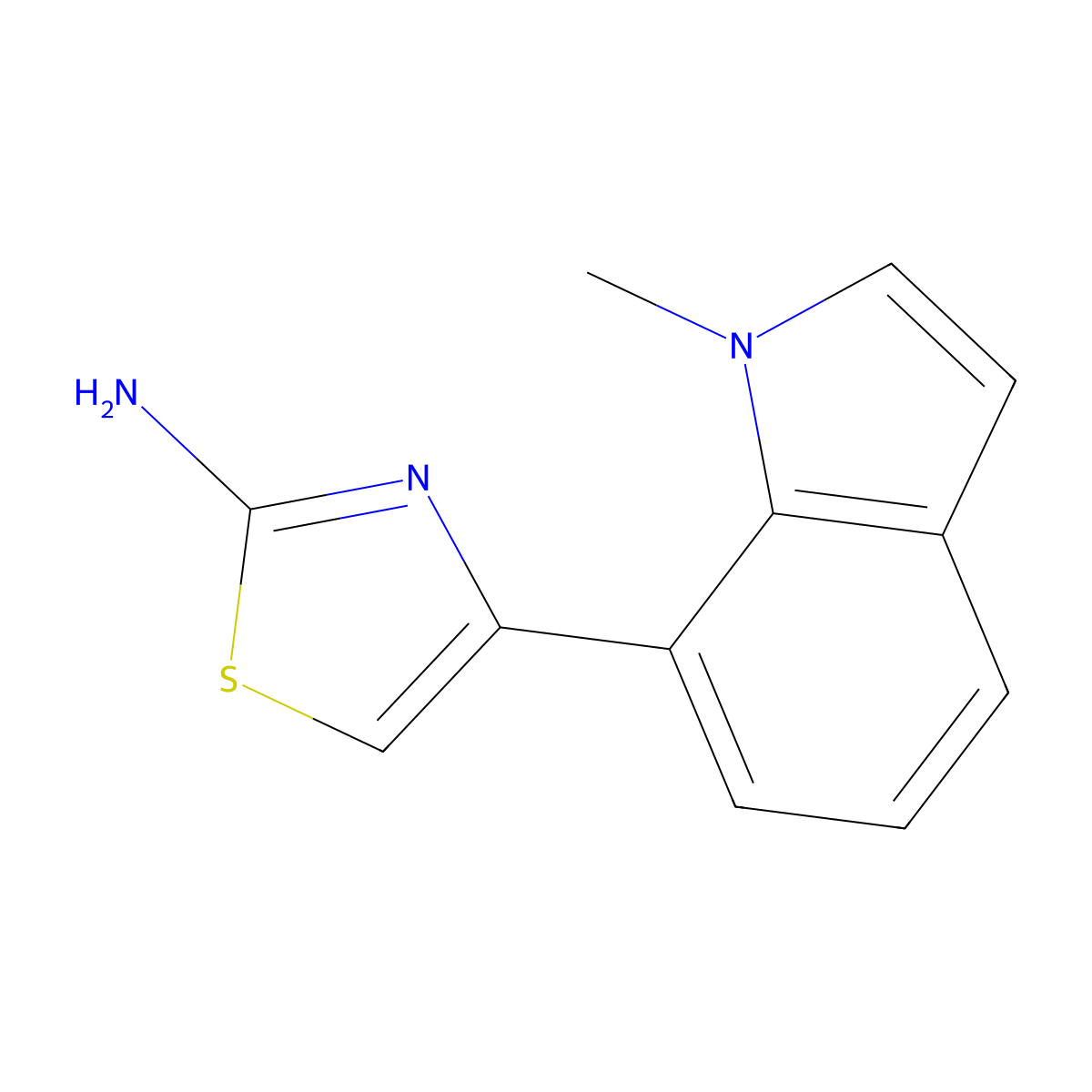 4-(1-methyl-1H-indol-7-yl)-1,3-thiazol-2-amine molecular structure, CAS 2229097-82-7