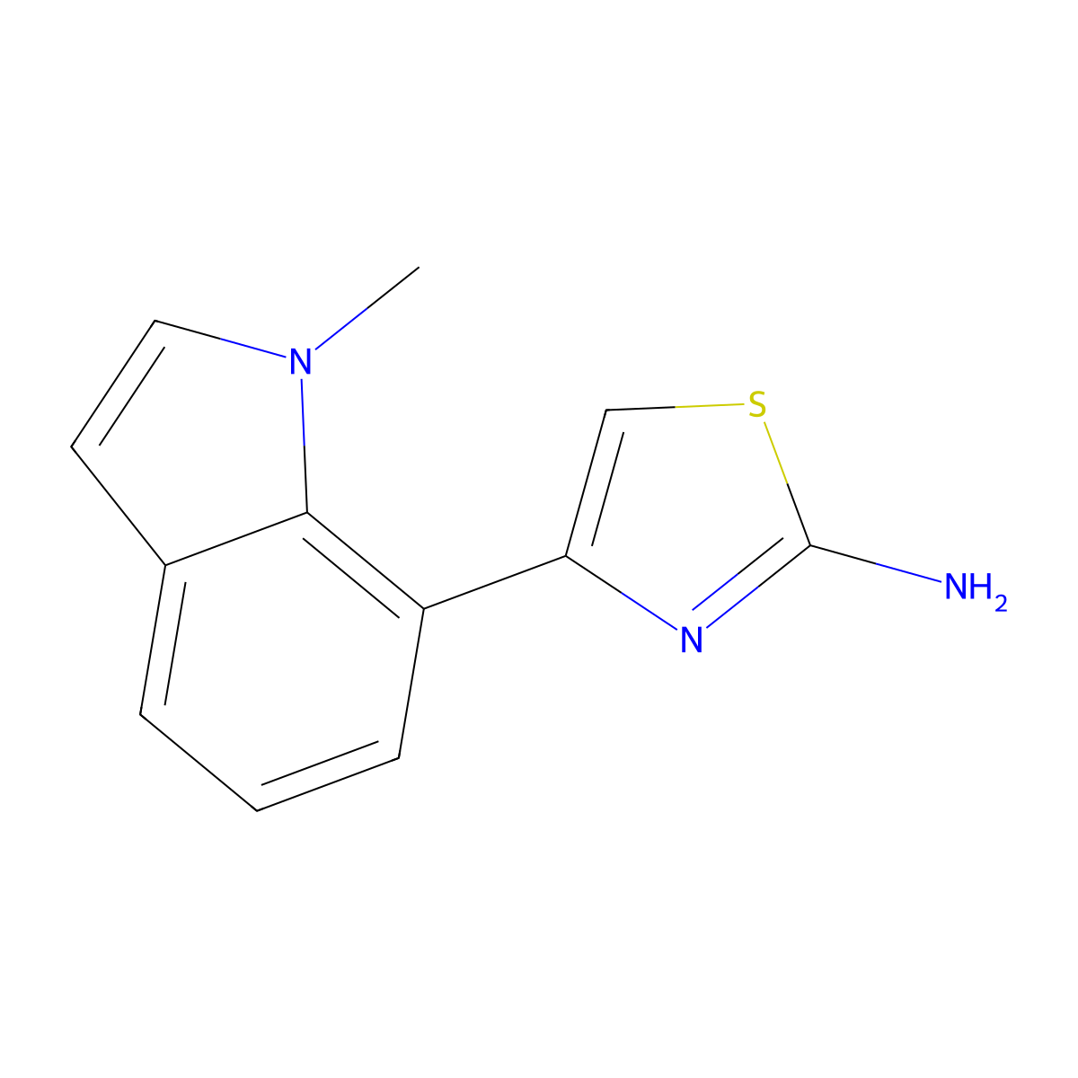 4-(1-methyl-1H-indol-7-yl)-1,3-thiazol-2-amine molecular structure, CAS 2229097-82-7
