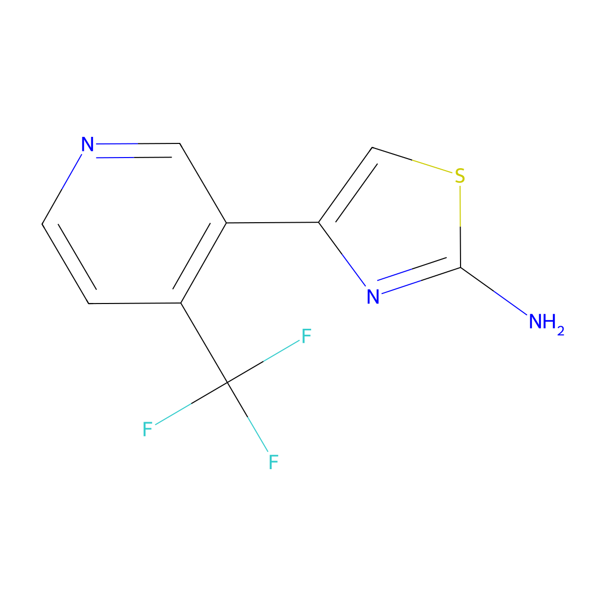 4-[4-(Trifluoromethyl)pyridin-3-yl]-1,3-thiazol-2-amine molecular structure, CAS 2229098-21-7