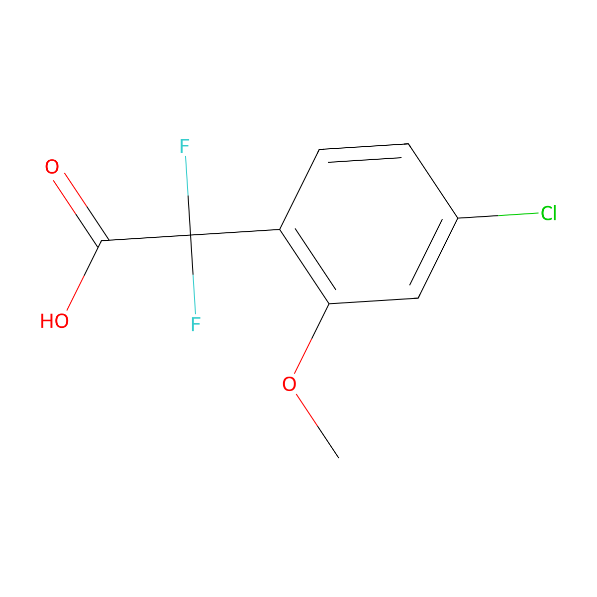2-(4-Chloro-2-methoxyphenyl)-2,2-difluoroacetic acid molecular structure, CAS 2229099-05-0