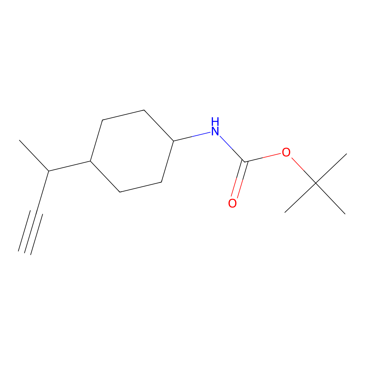 tert-butyl N-[4-(but-3-yn-2-yl)cyclohexyl]carbamate molecular structure, CAS 2229101-83-9
