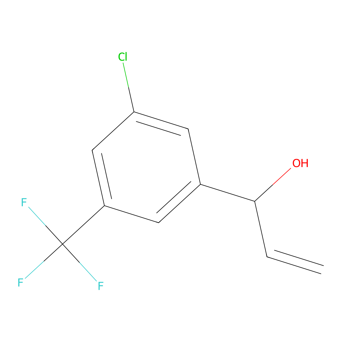 1-[3-Chloro-5-(trifluoromethyl)phenyl]prop-2-en-1-ol molecular structure, CAS 2229102-04-7