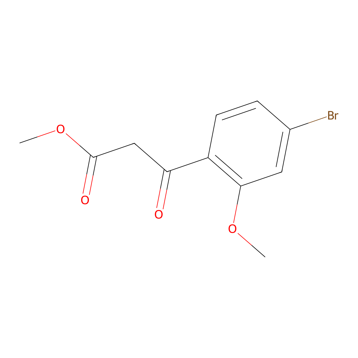 Methyl 3-(4-bromo-2-methoxyphenyl)-3-oxopropanoate molecular structure, CAS 2229107-55-3