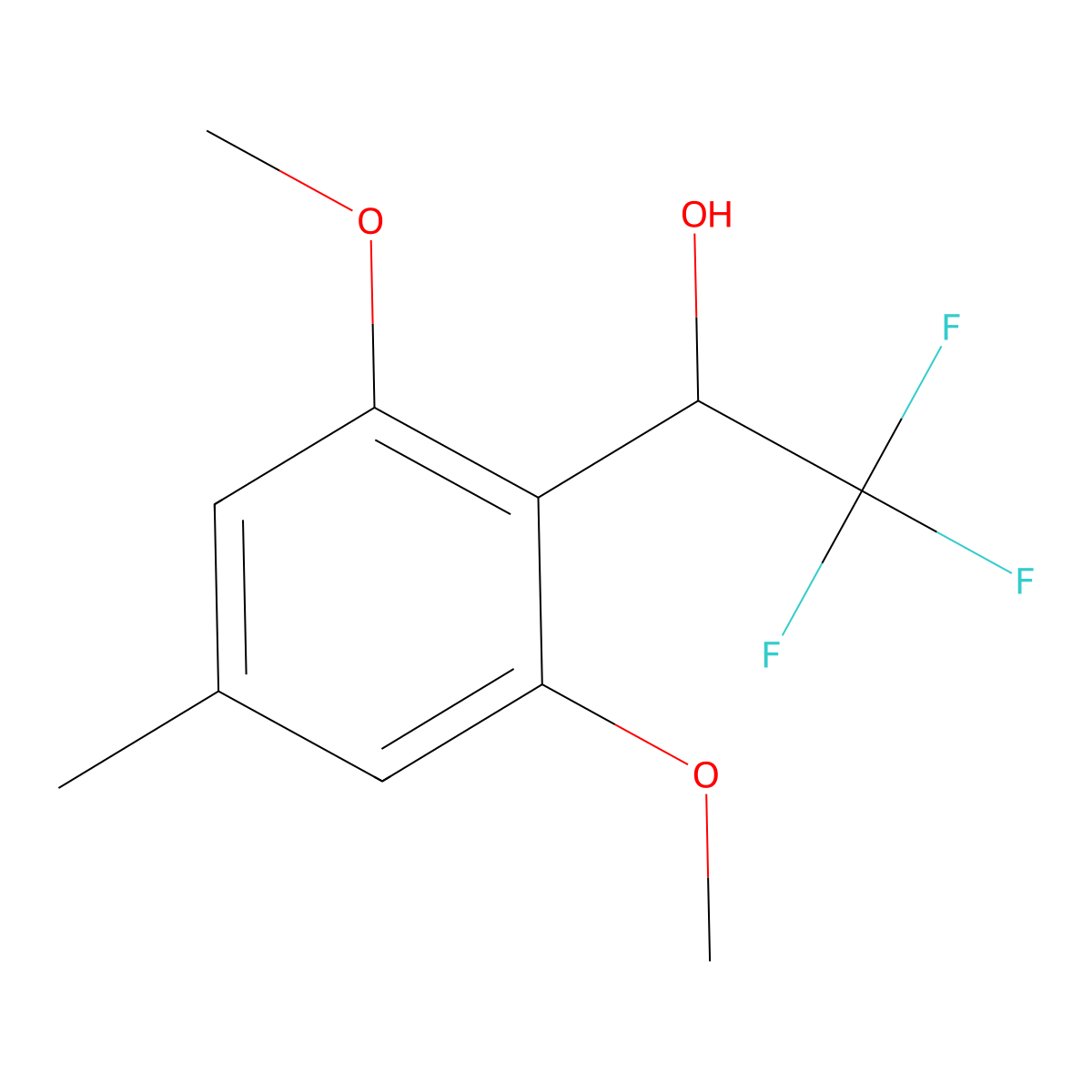 1-(2,6-Dimethoxy-4-methylphenyl)-2,2,2-trifluoroethan-1-ol molecular structure, CAS 2229108-01-2