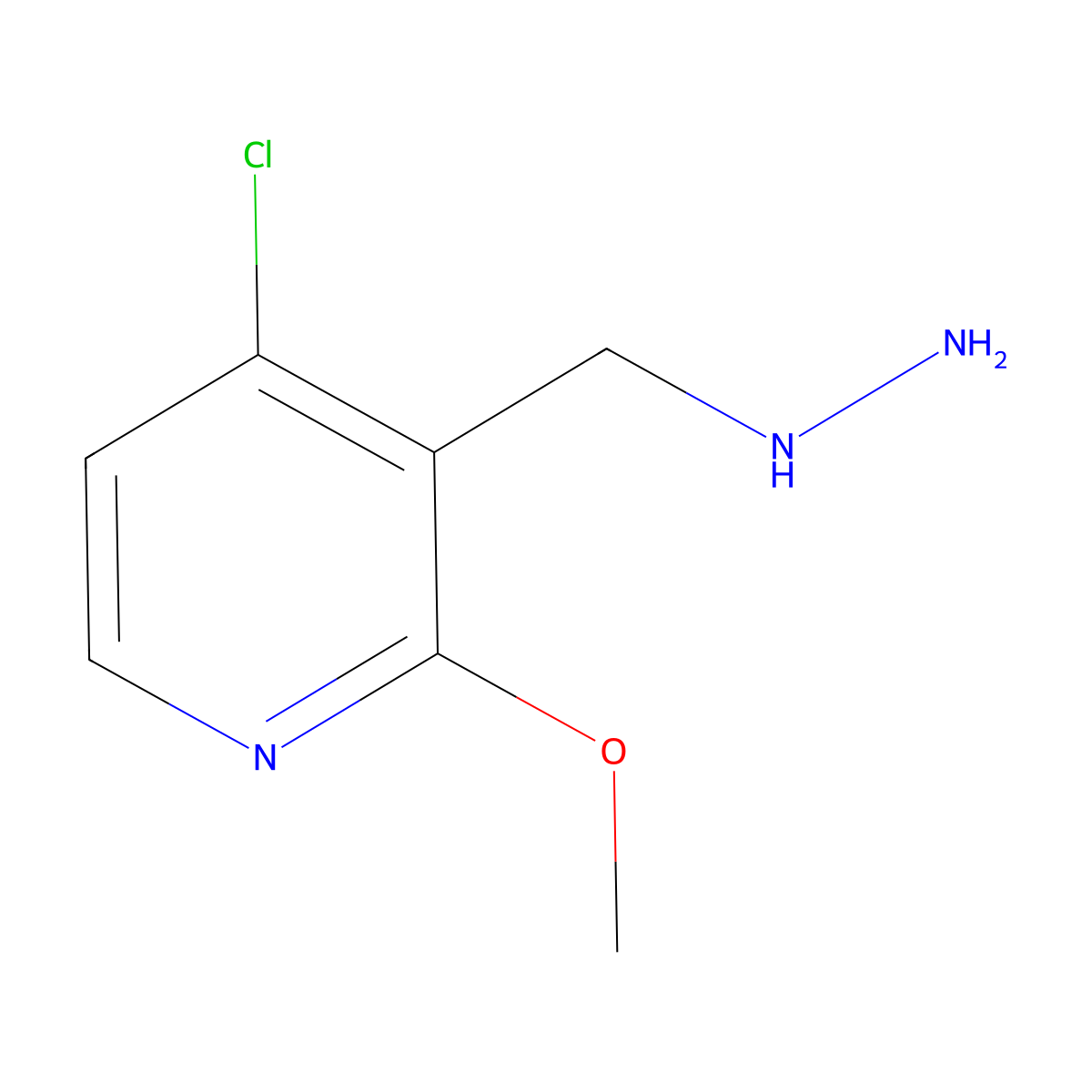 4-Chloro-3-(hydrazinylmethyl)-2-methoxypyridine molecular structure, CAS 2229108-32-9