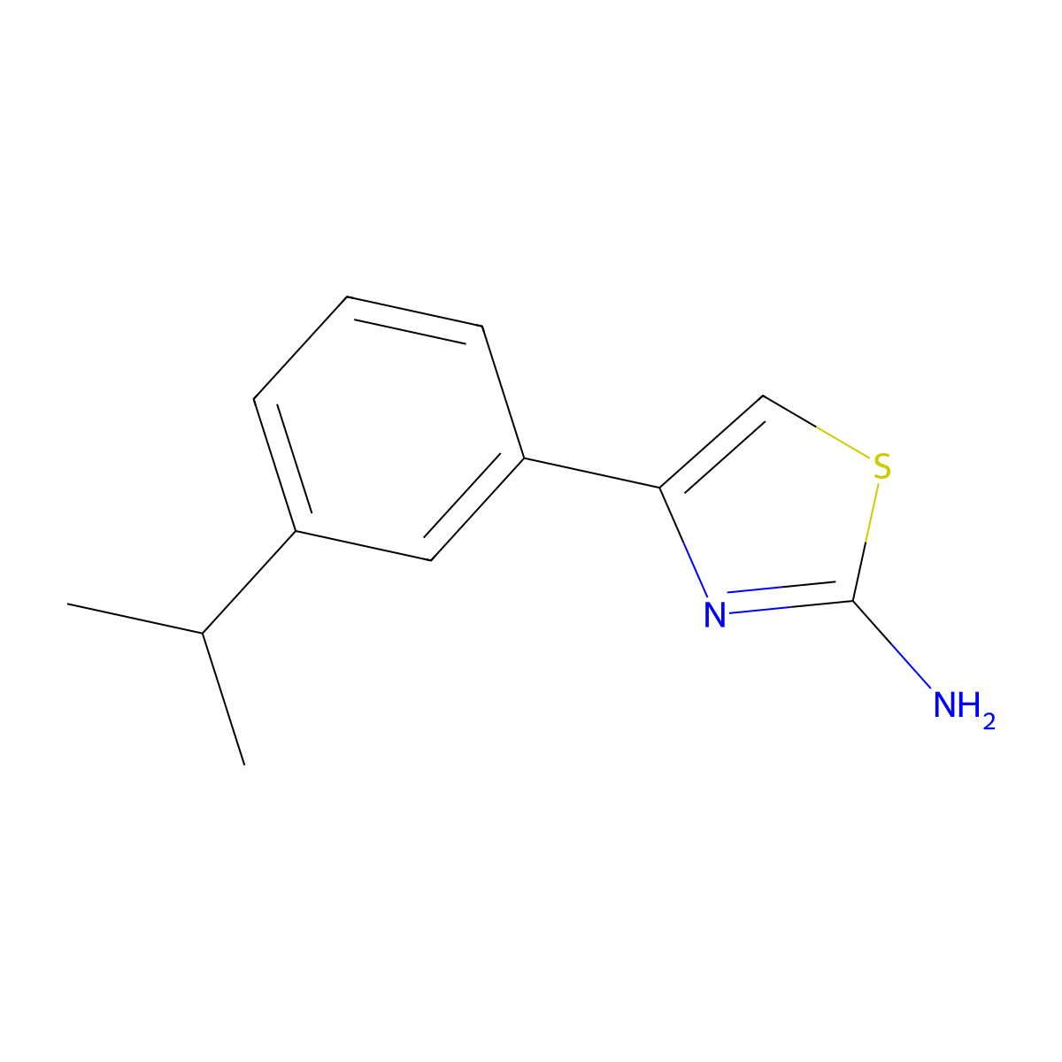 4-[3-(Propan-2-yl)phenyl]-1,3-thiazol-2-amine molecular structure, CAS 2229108-65-8