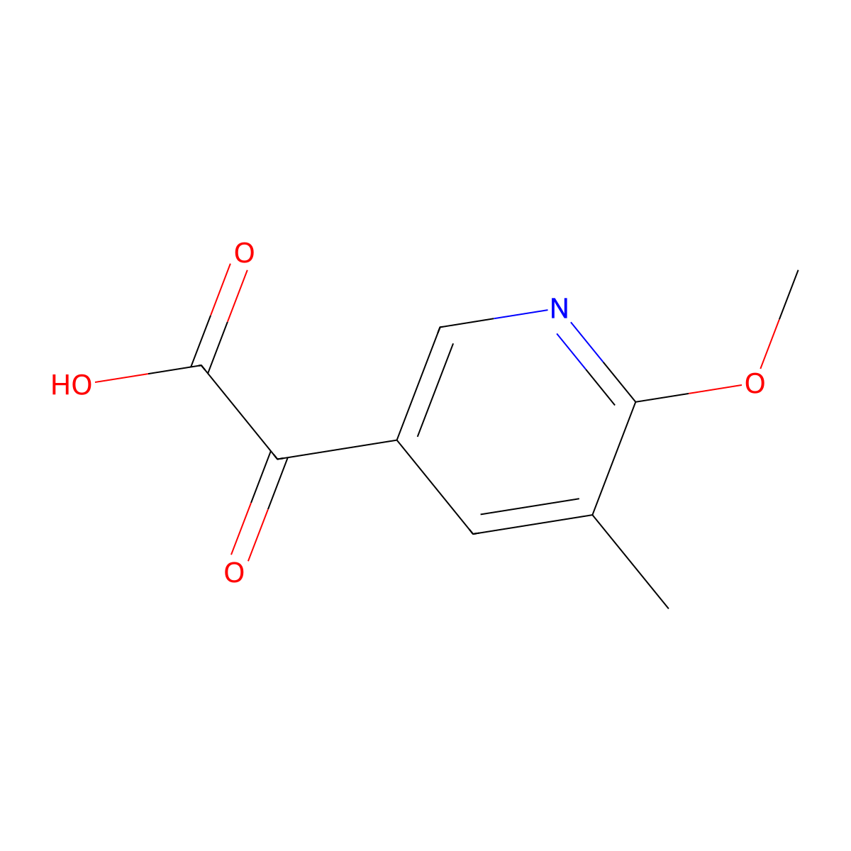 2-(6-Methoxy-5-methylpyridin-3-yl)-2-oxoacetic acid molecular structure, CAS 2229111-21-9