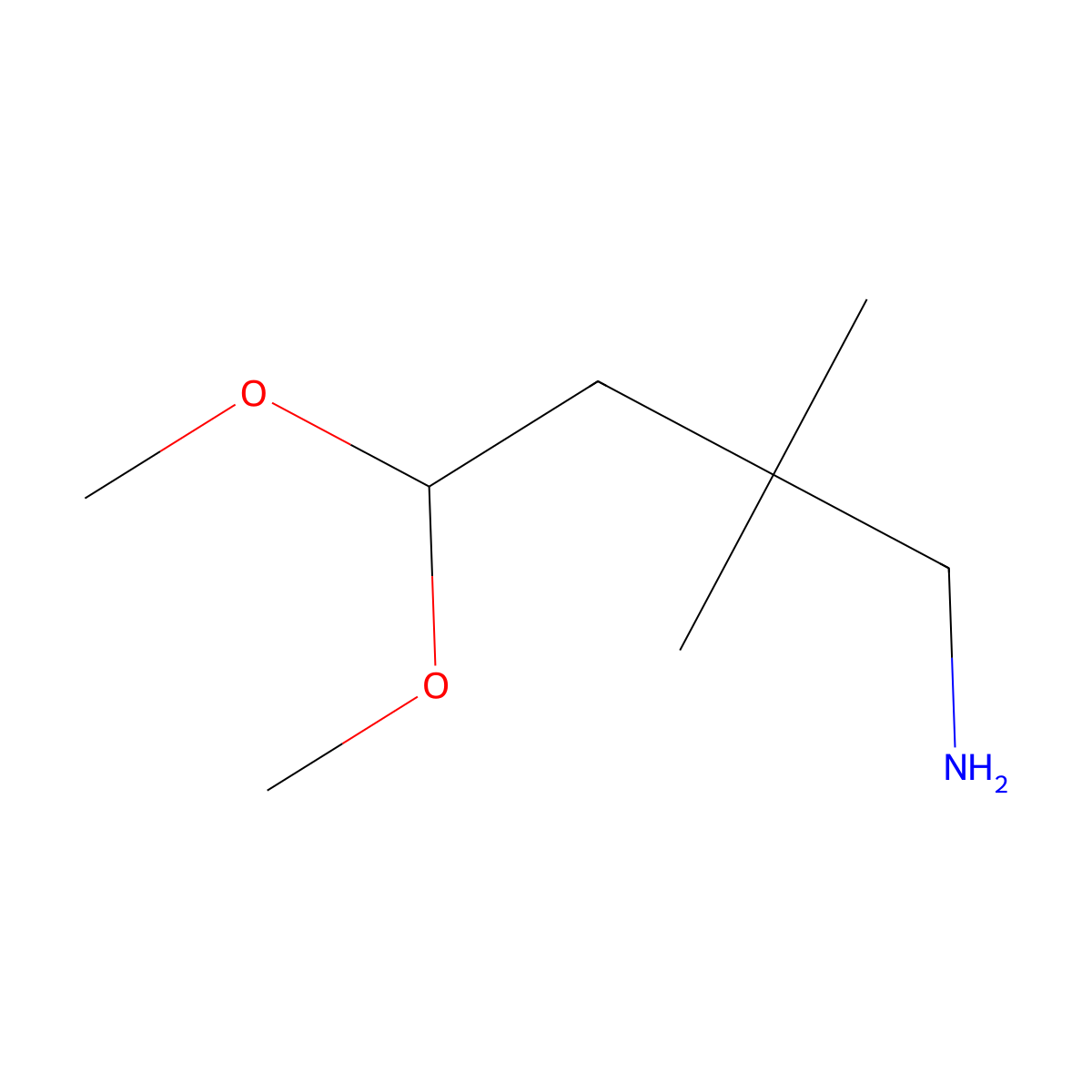 4,4-Dimethoxy-2,2-dimethylbutan-1-amine molecular structure, CAS 2229111-28-6