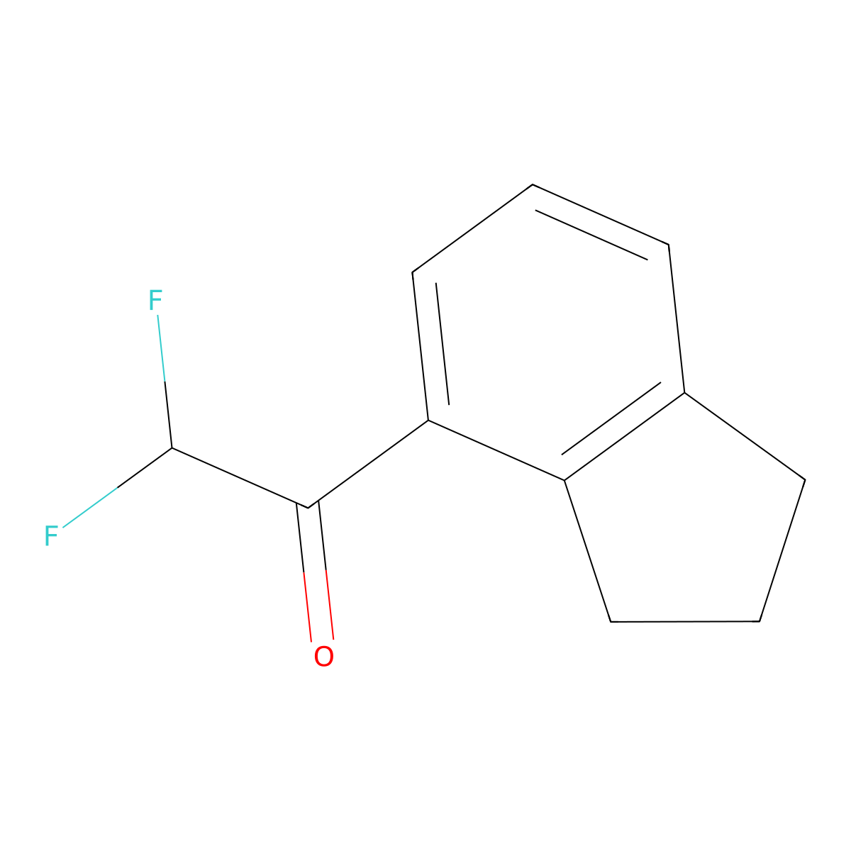1-(2,3-dihydro-1H-inden-4-yl)-2,2-difluoroethan-1-one molecular structure, CAS 2229116-33-8