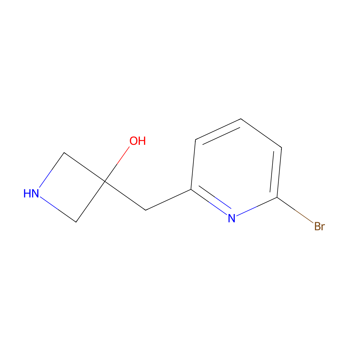 3-[(6-Bromopyridin-2-yl)methyl]azetidin-3-ol molecular structure, CAS 2229116-58-7