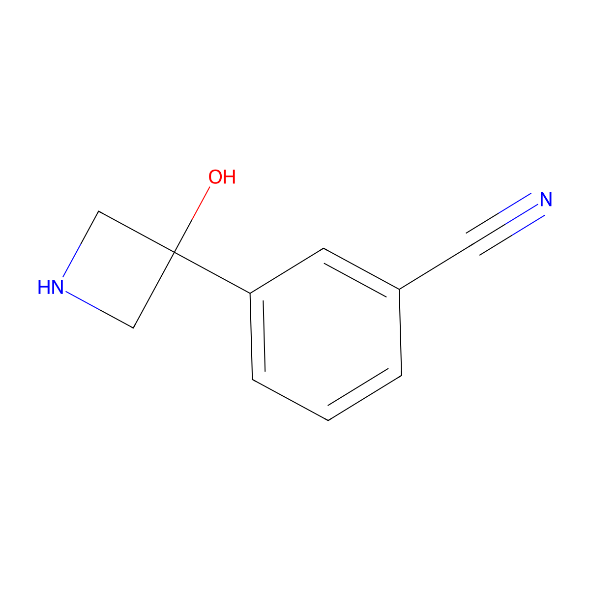 3-(3-Hydroxyazetidin-3-yl)benzonitrile molecular structure, CAS 2229117-33-1