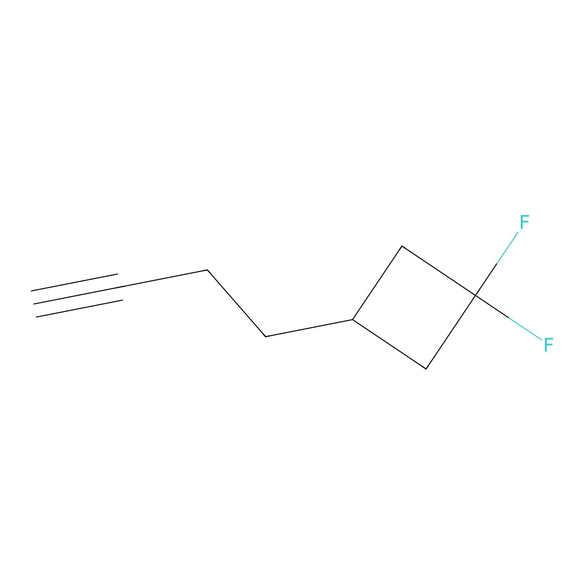 3-(But-3-yn-1-yl)-1,1-difluorocyclobutane molecular structure, CAS 2229117-72-8