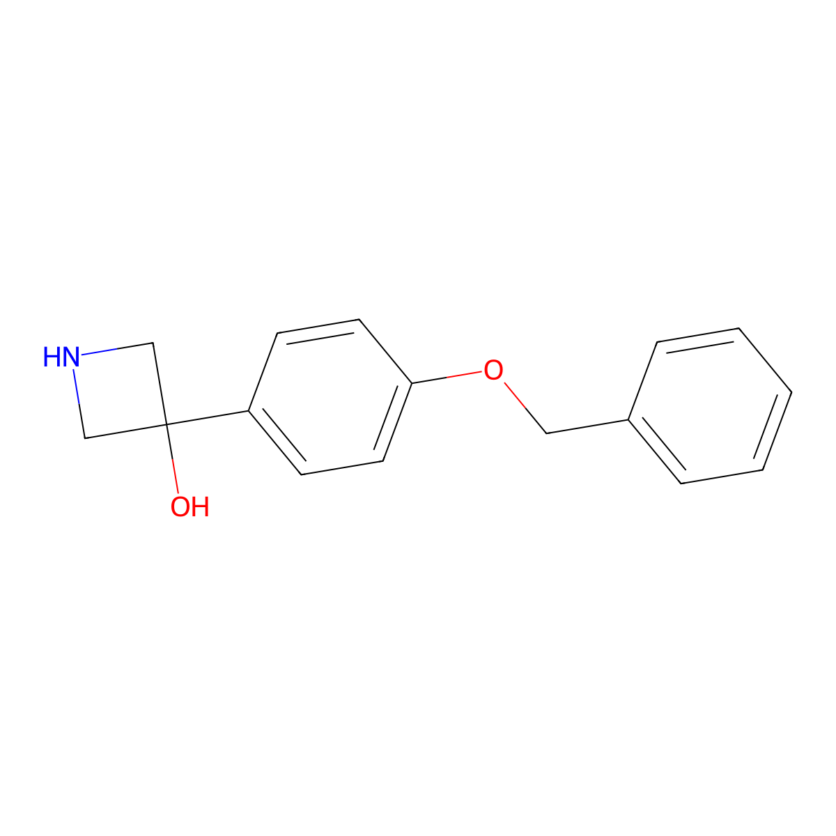 3-[4-(Benzyloxy)phenyl]azetidin-3-ol molecular structure, CAS 2229118-75-4
