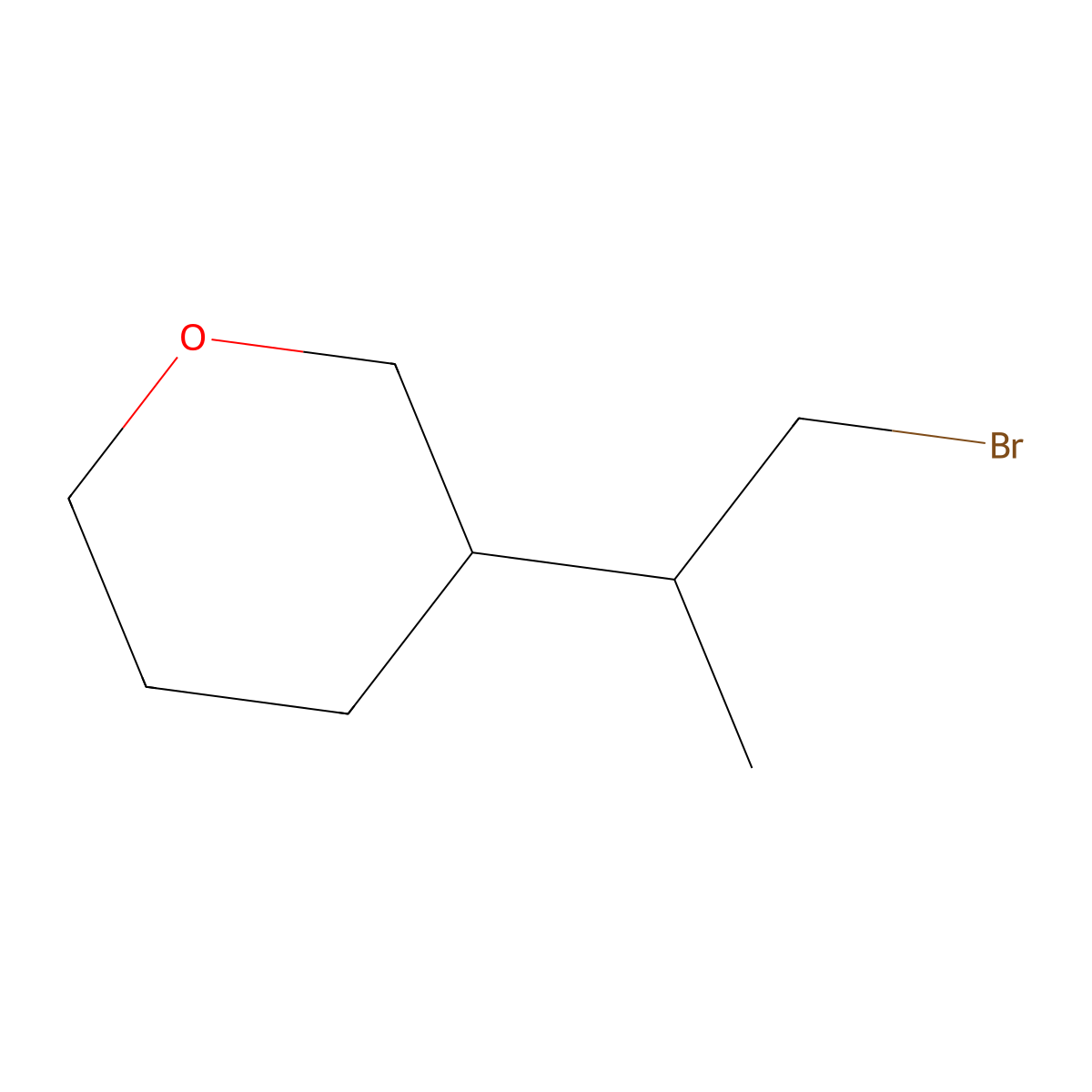 3-(1-Bromopropan-2-yl)oxane molecular structure, CAS 2229119-07-5