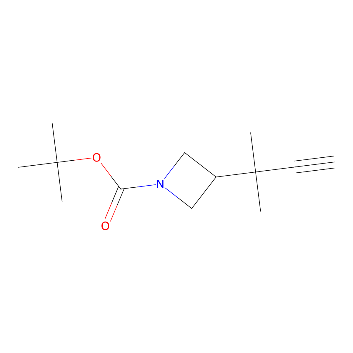 Tert-butyl 3-(2-methylbut-3-yn-2-yl)azetidine-1-carboxylate molecular structure, CAS 2229119-53-1