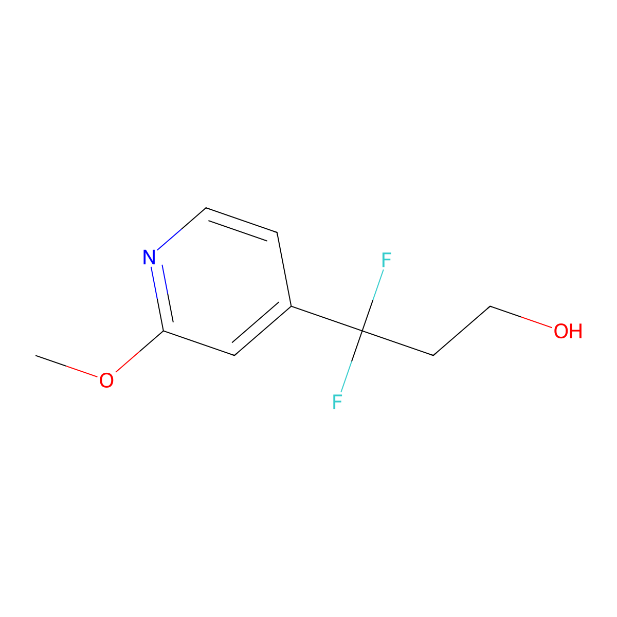 3,3-Difluoro-3-(2-methoxypyridin-4-yl)propan-1-ol molecular structure, CAS 2229122-54-5