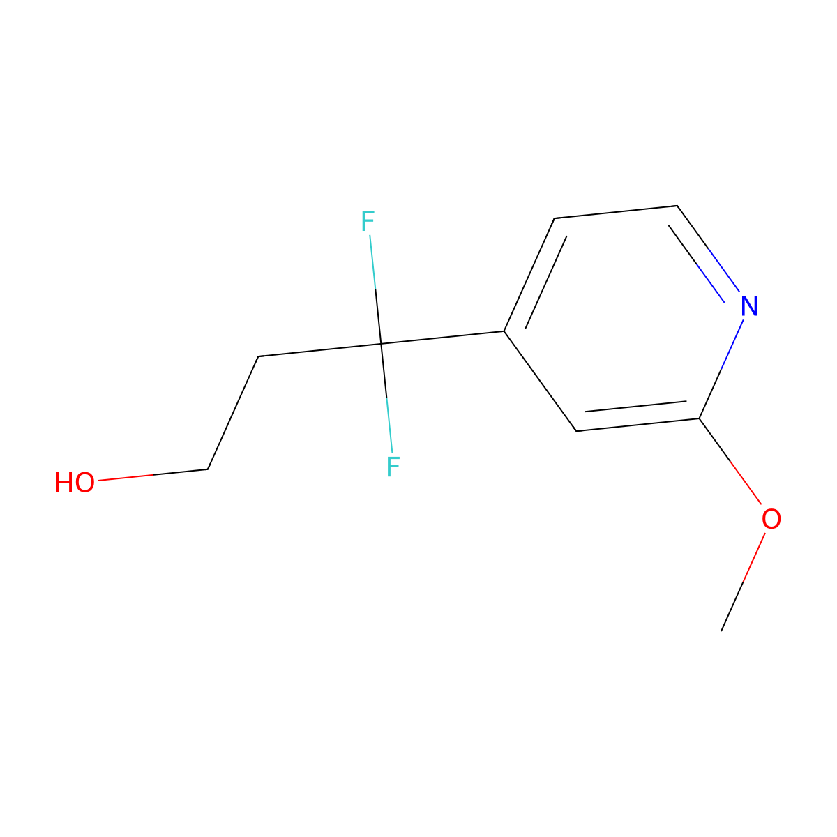 3,3-Difluoro-3-(2-methoxypyridin-4-yl)propan-1-ol molecular structure, CAS 2229122-54-5