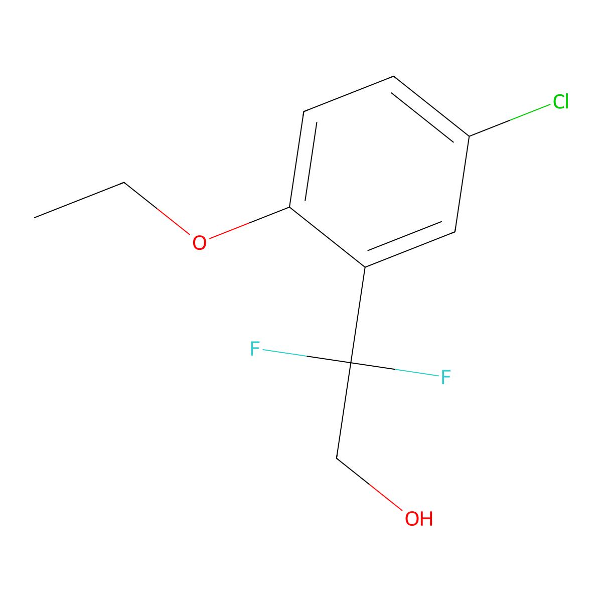 2-(5-Chloro-2-ethoxyphenyl)-2,2-difluoroethan-1-ol molecular structure, CAS 2229124-28-9