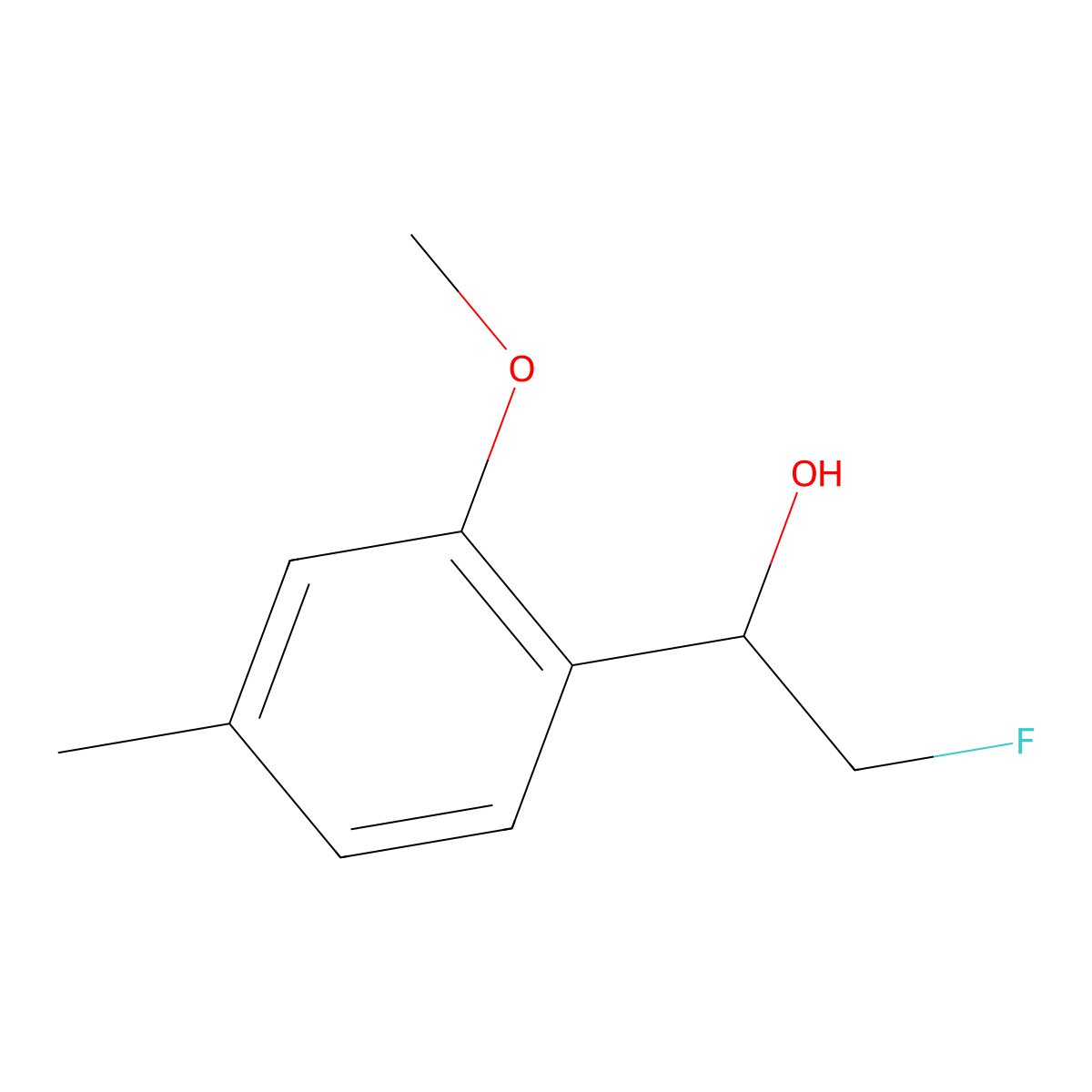 2-Fluoro-1-(2-methoxy-4-methylphenyl)ethan-1-ol molecular structure, CAS 2229125-30-6