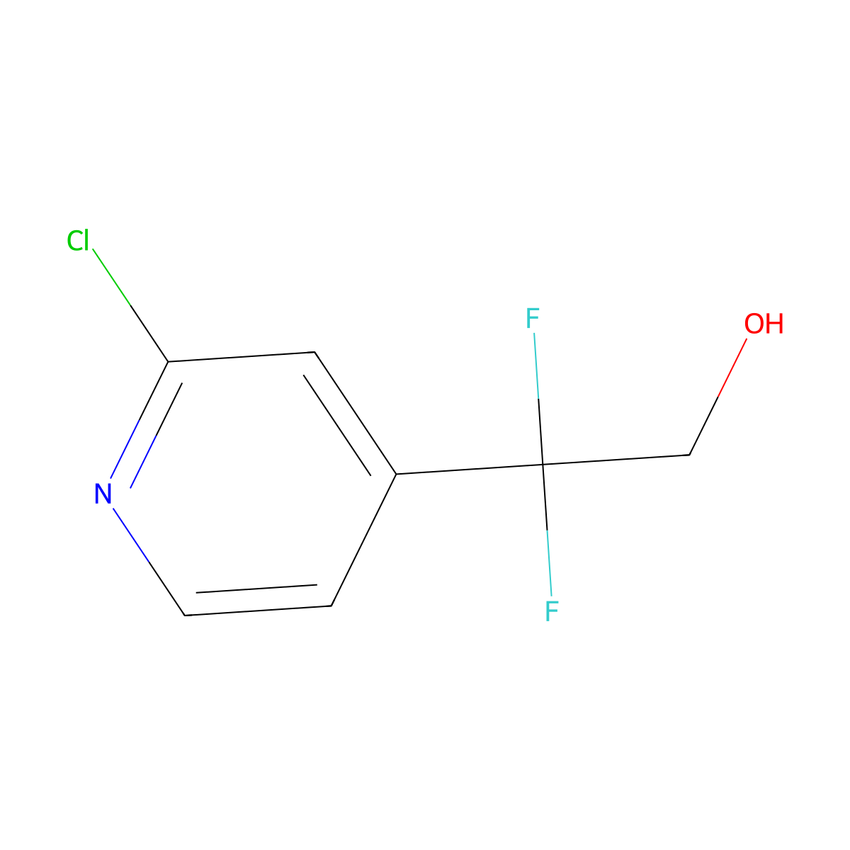 2-(2-Chloropyridin-4-yl)-2,2-difluoroethan-1-ol molecular structure, CAS 2229125-40-8