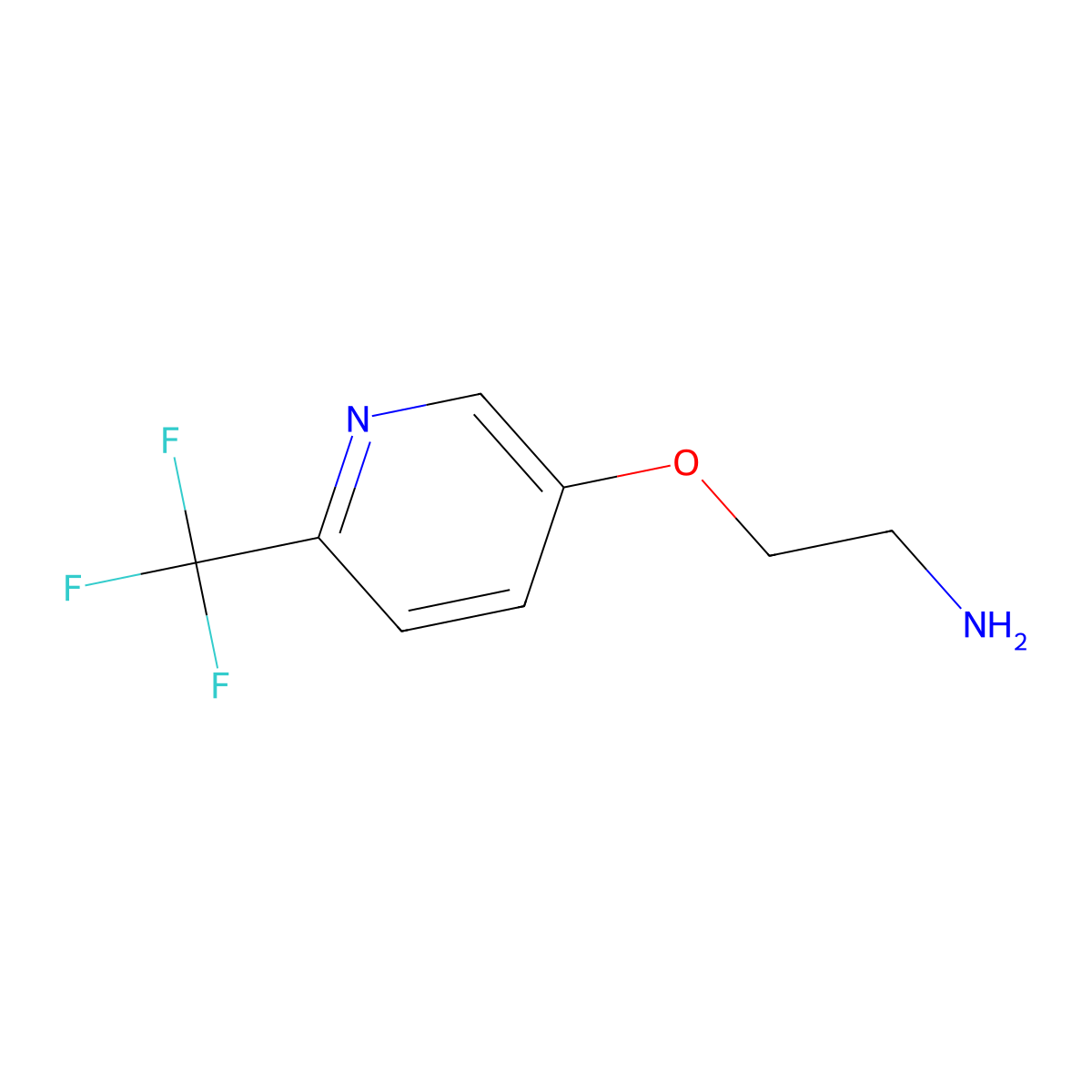 2-{[6-(Trifluoromethyl)pyridin-3-yl]oxy}ethan-1-amine molecular structure, CAS 2229129-62-6