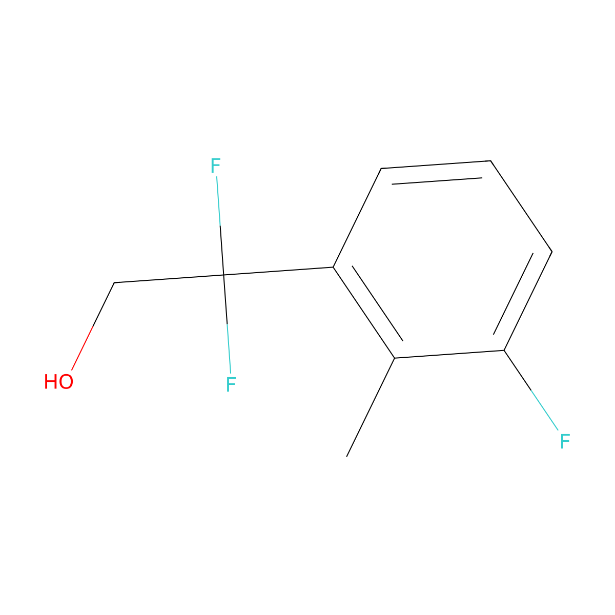 2,2-Difluoro-2-(3-fluoro-2-methylphenyl)ethan-1-ol molecular structure, CAS 2229130-01-0